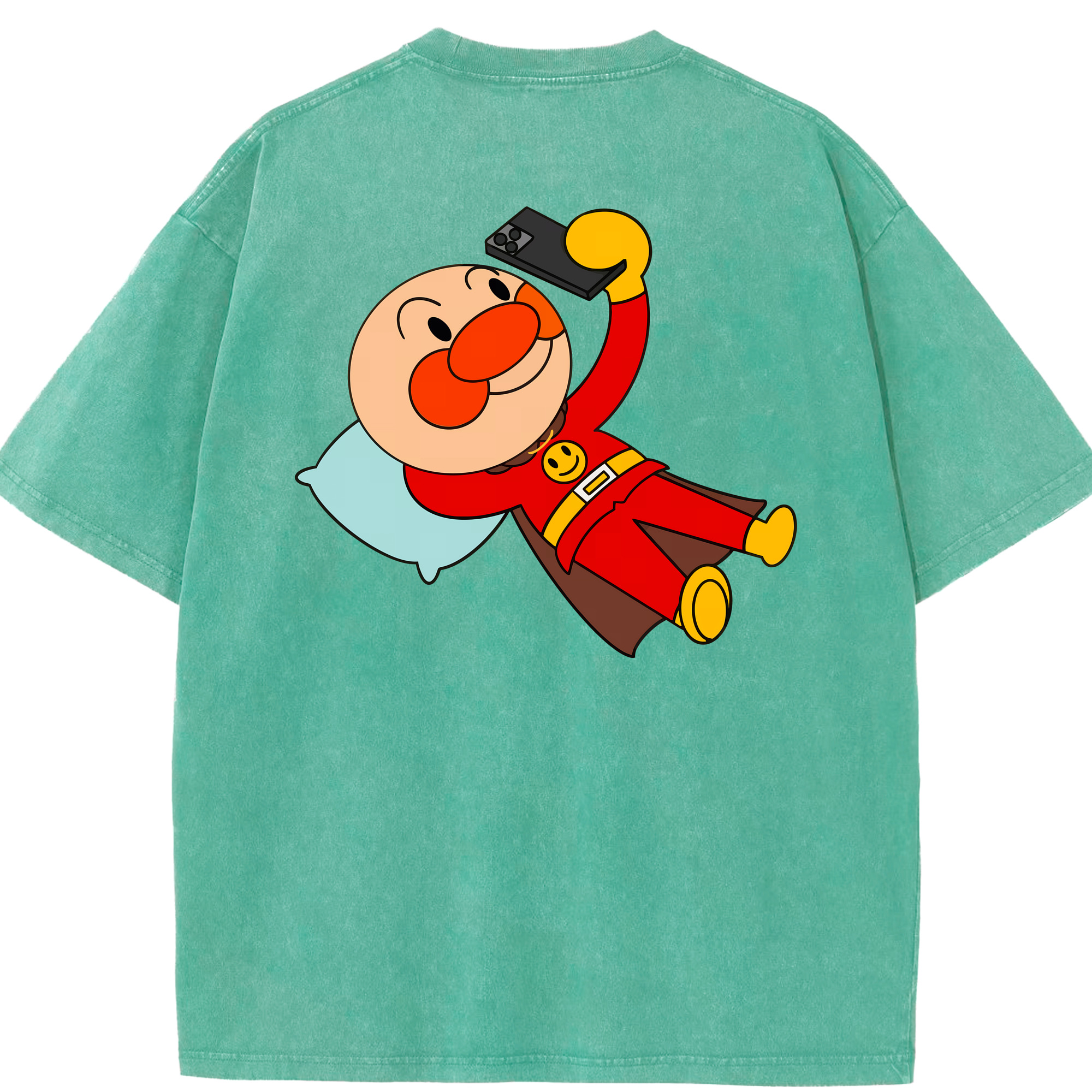 （画像用） アンパンマン Anpanman 綿100% ヴィンテージ風 半袖Tシャツ（背面プリント）